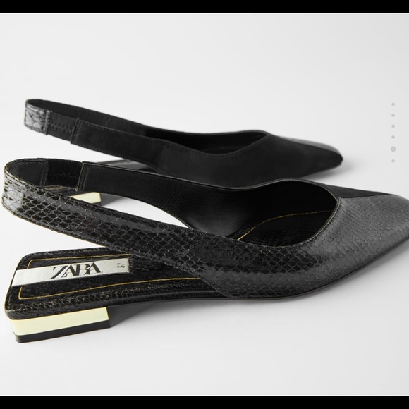 Zara black slingback flats NWT - Picture 4 of 6